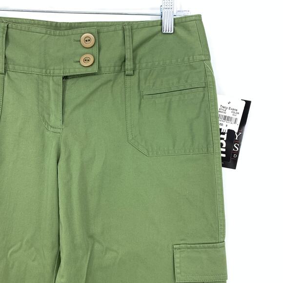 Y2K Tracy Evans Women's Size 9 Wide Leg Cargo Pants Green NEW - Picture 4 of 6